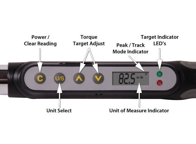 Checkline DTF-50 Digital Torque Wrench, Capacity 53 lb-in / 6 Nm, 1/4" Female Hex Drive