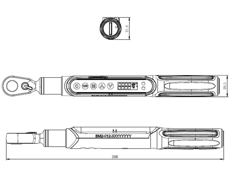 Checkline DTF-50 Digital Torque Wrench, Capacity 53 lb-in / 6 Nm, 1/4" Female Hex Drive